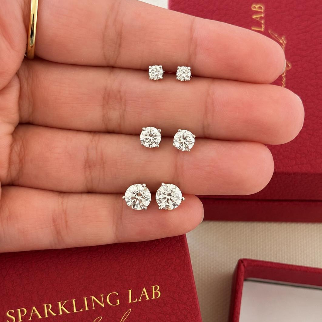 Round Lab Diamond Studs