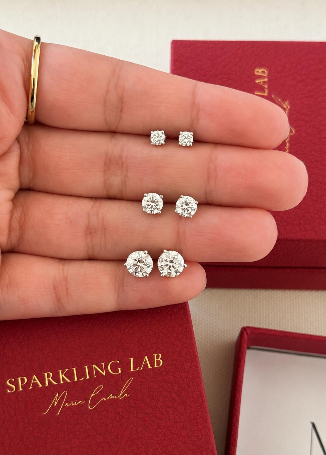 Round Lab Diamond Studs