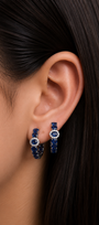 Sapphire Royal Hoops