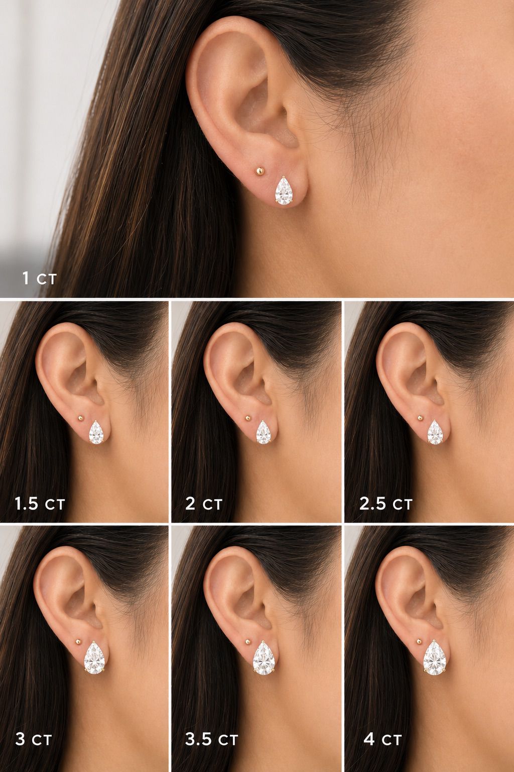Pear Shape Lab Diamond Studs
