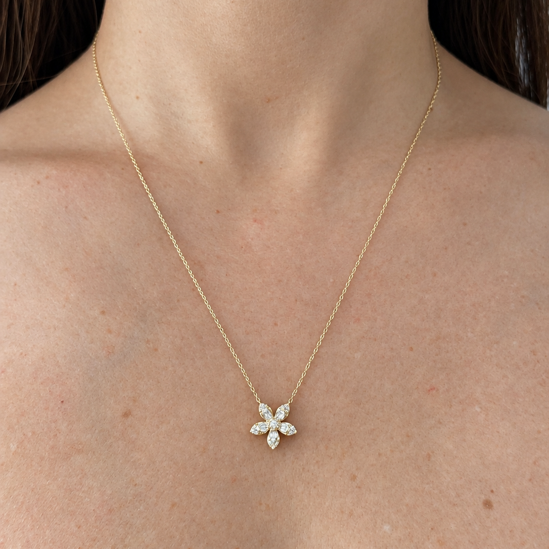 Yellow Marquise Bloom Necklace