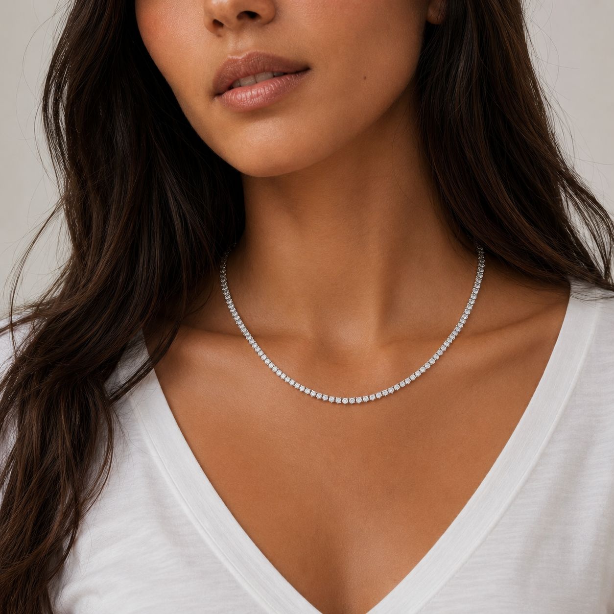 5ctw Lab Diamond Classic Tennis Necklace