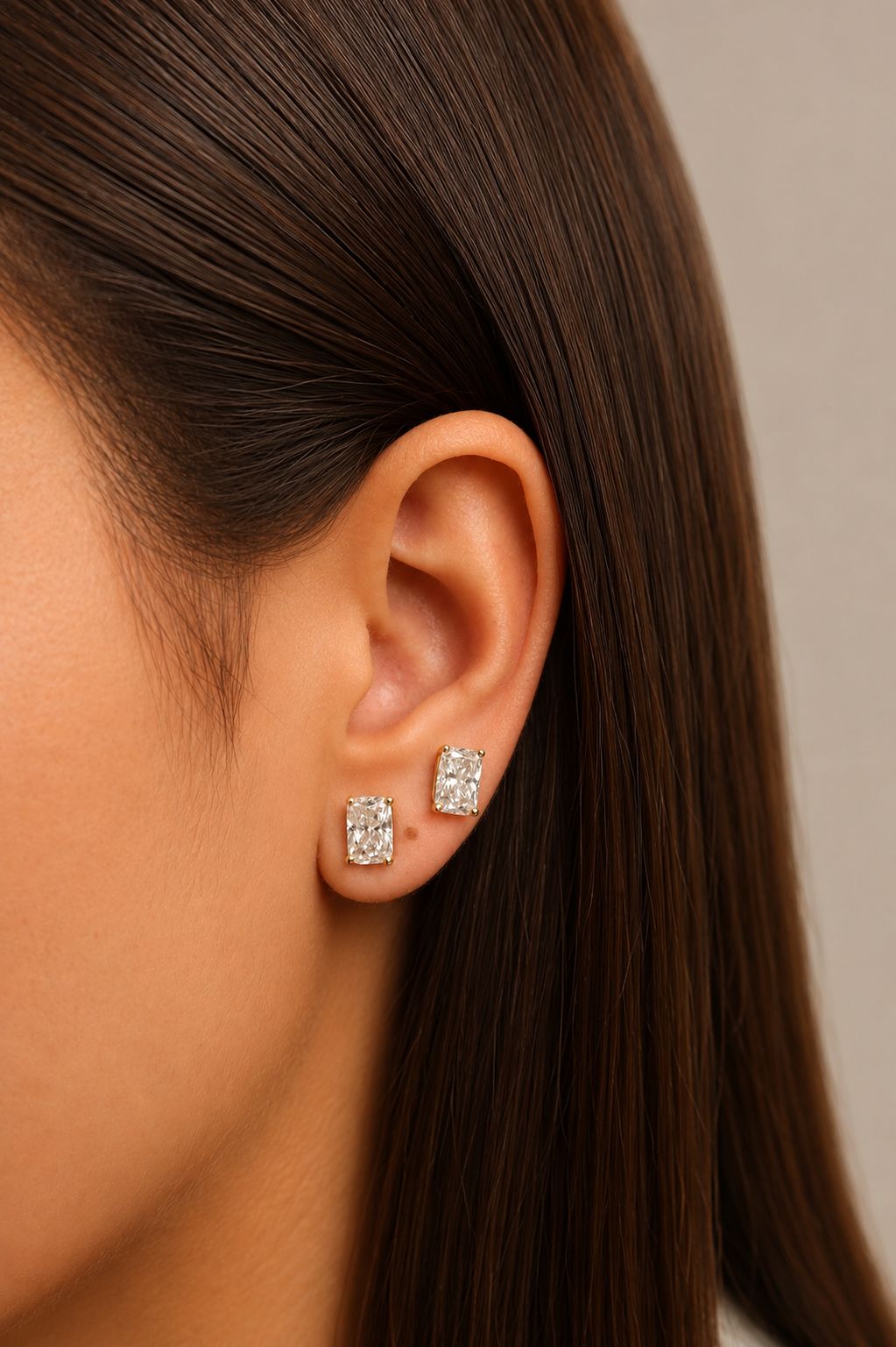 Elongated Cushion Lab Diamond Studs