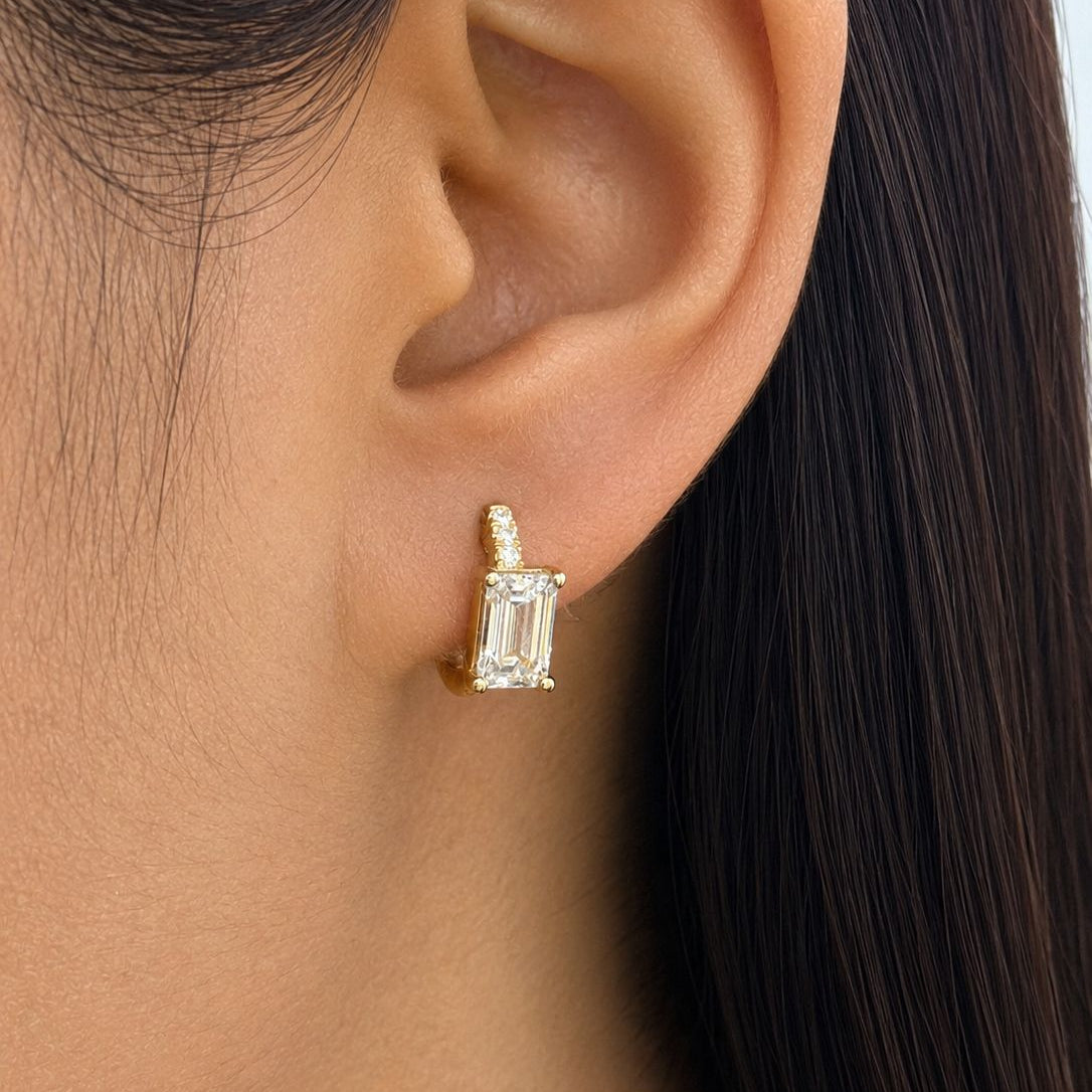 Pave Hoops with Lab Diamond