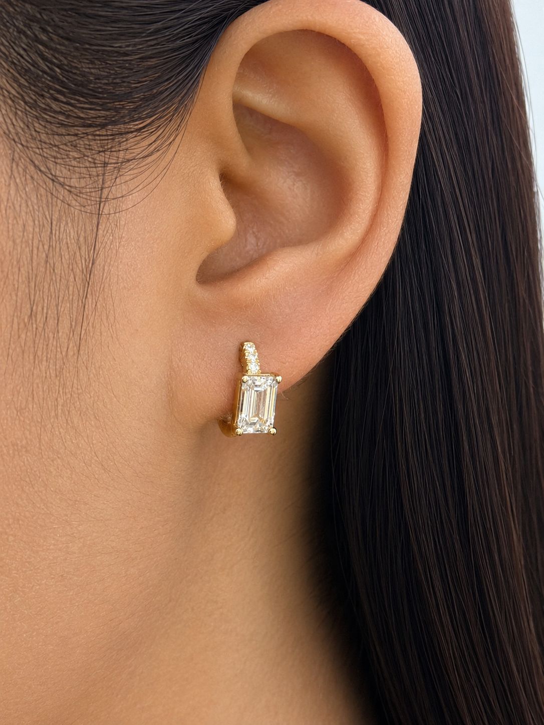 Pave Hoops with Lab Diamond