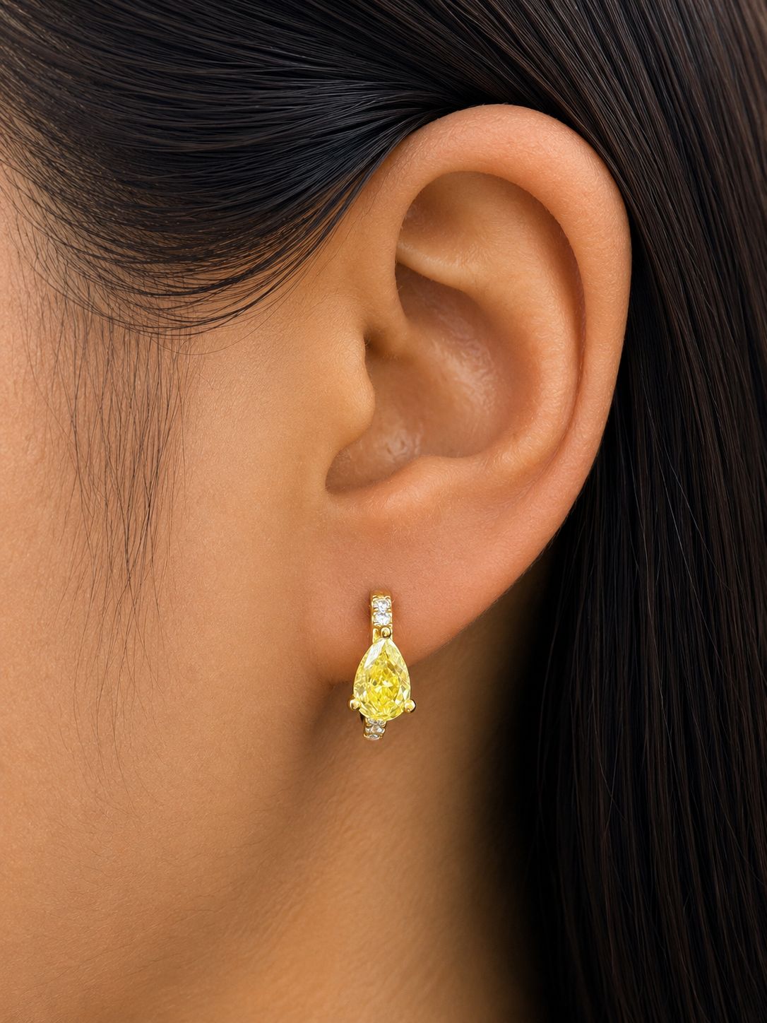 Pave Hoops with Lab Diamond