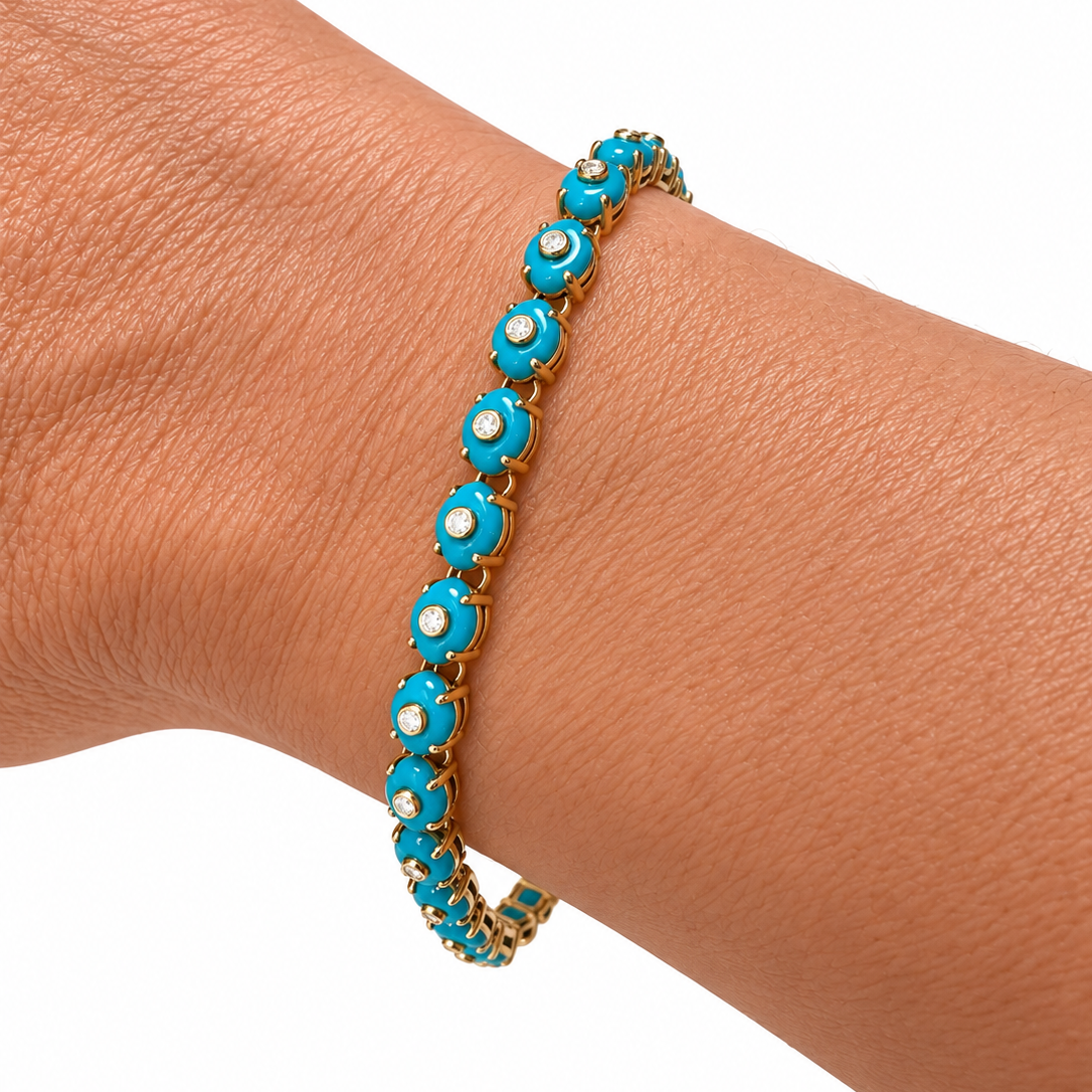Turquoise Glow Tennis Bracelet