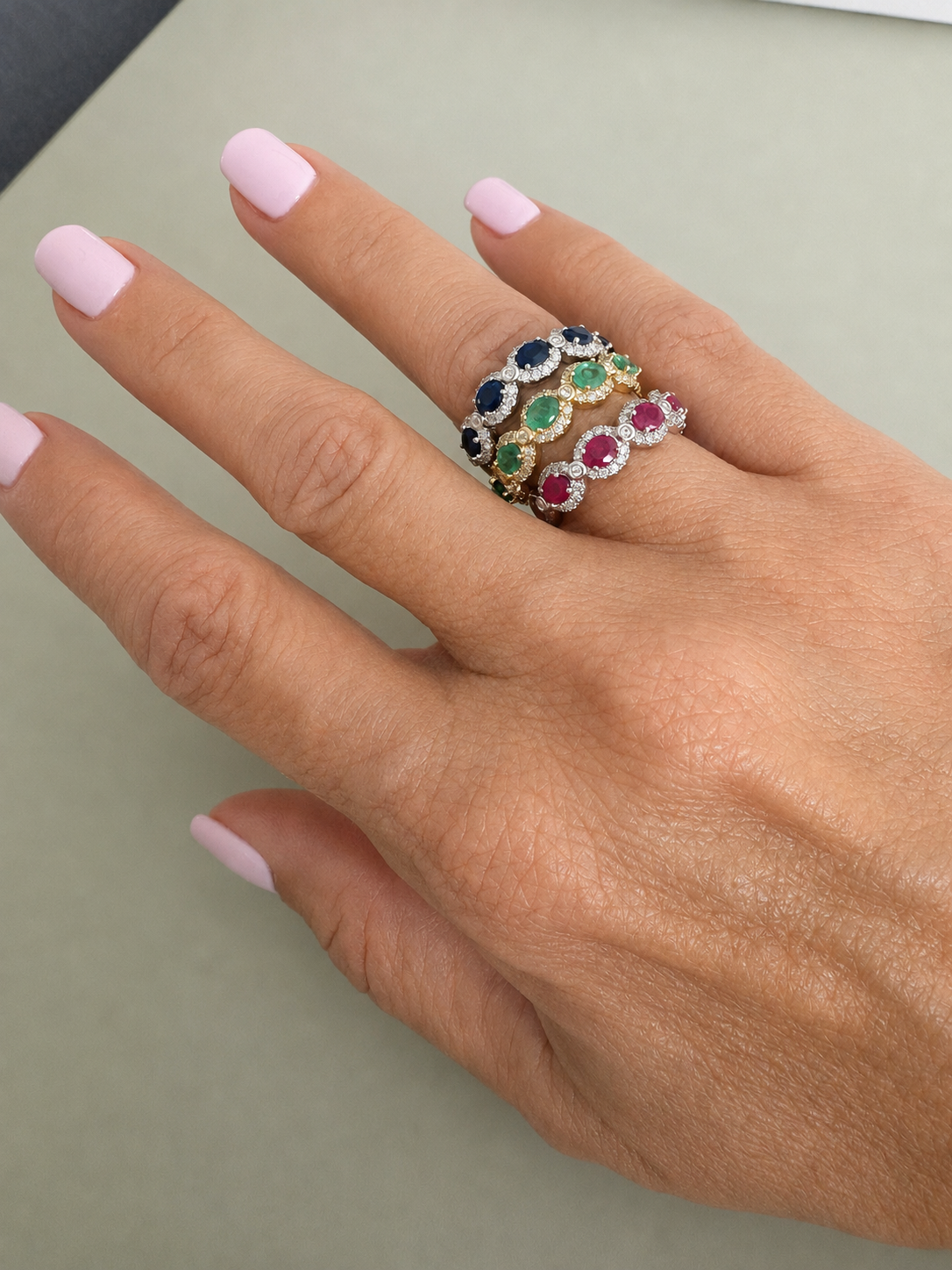 Sapphire Halo Band