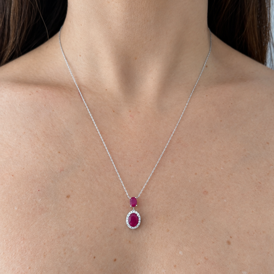 Ruby Halo Necklace