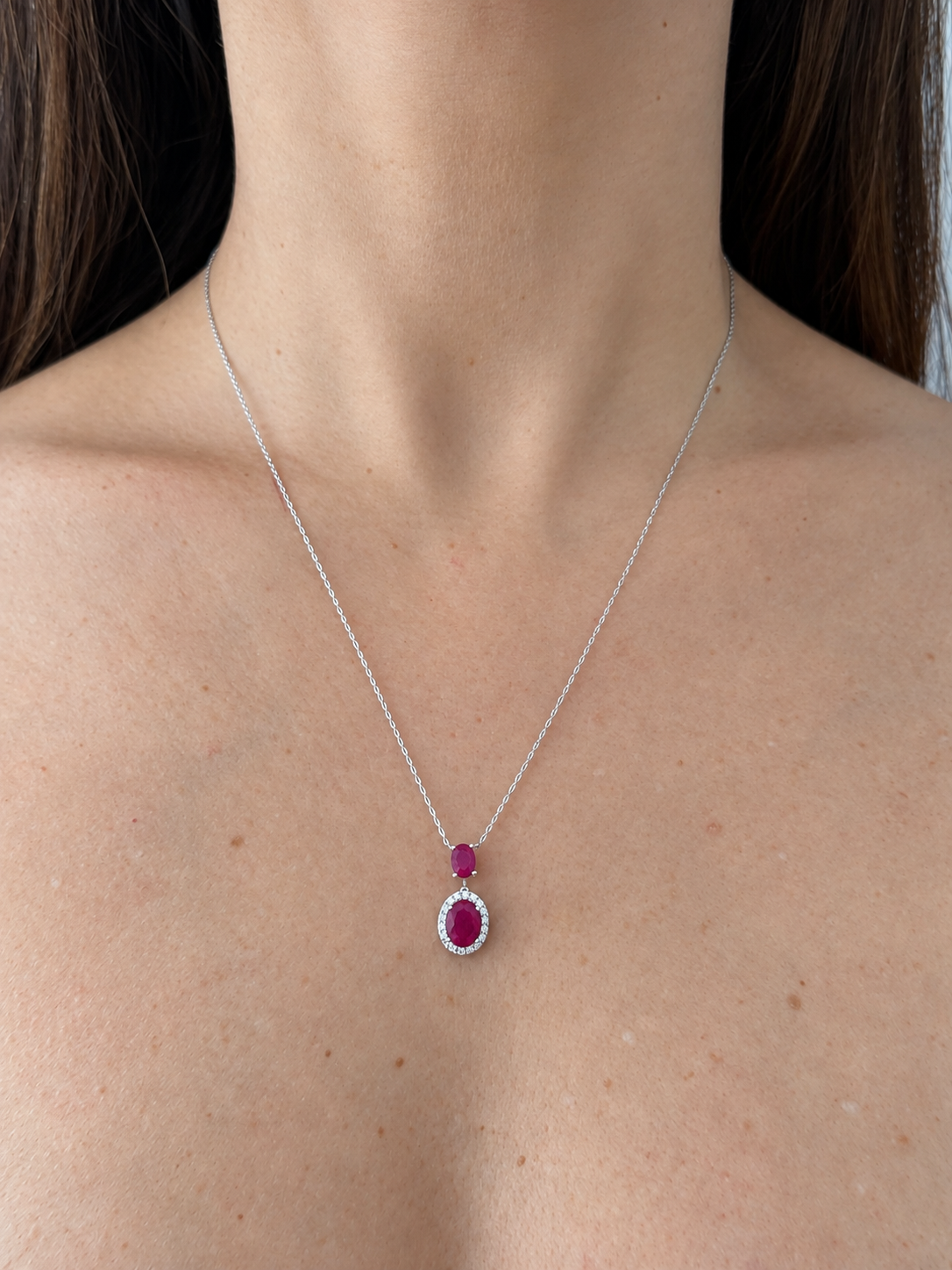 Ruby Halo Necklace