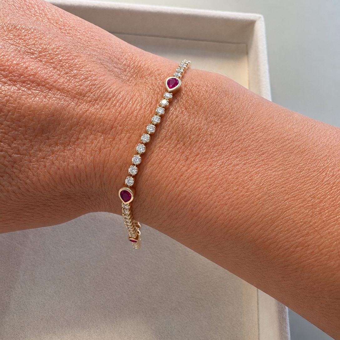 Ruby Glow Tennis Bracelet