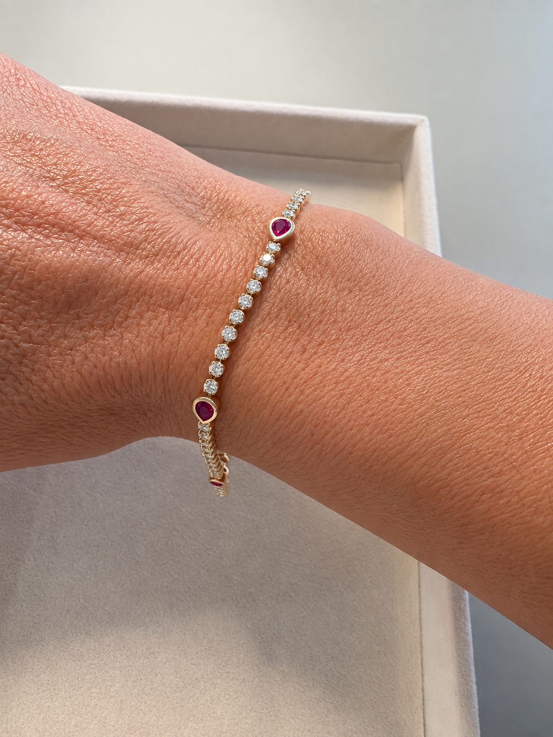 Ruby Glow Tennis Bracelet