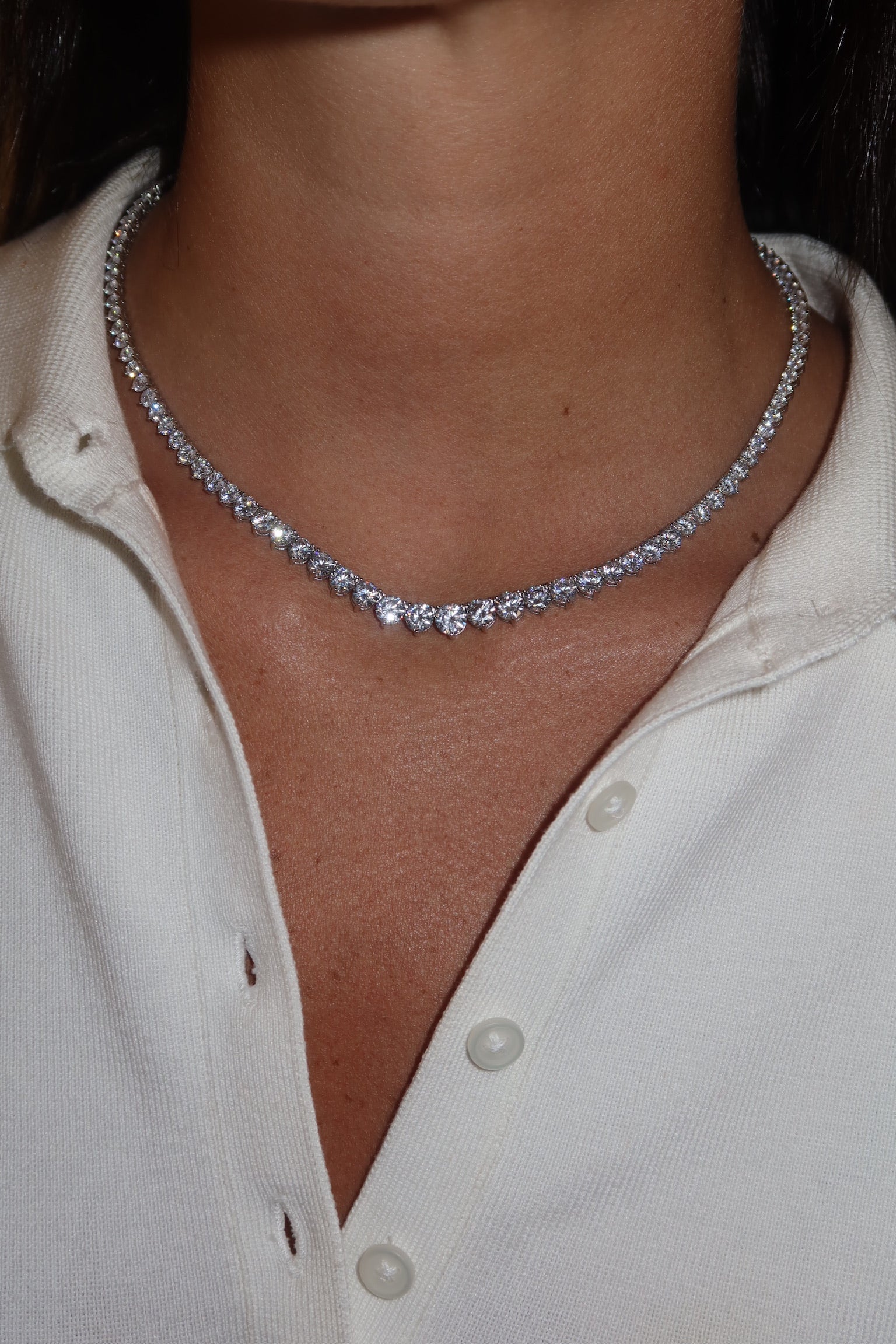 Graduated Maxi Lab Tennis Necklace