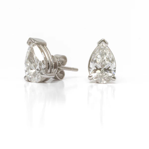 Pear Shape Lab Diamond Studs