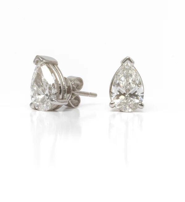 Pear Shape Lab Diamond Studs