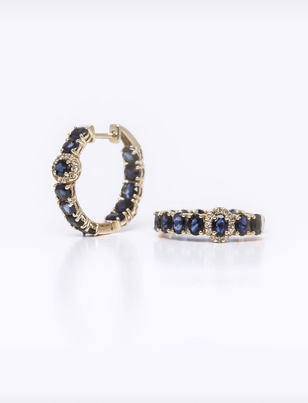 Sapphire Royal Hoops