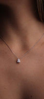 Pear shape floating diamond