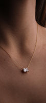 Elongated cushion floating diamond