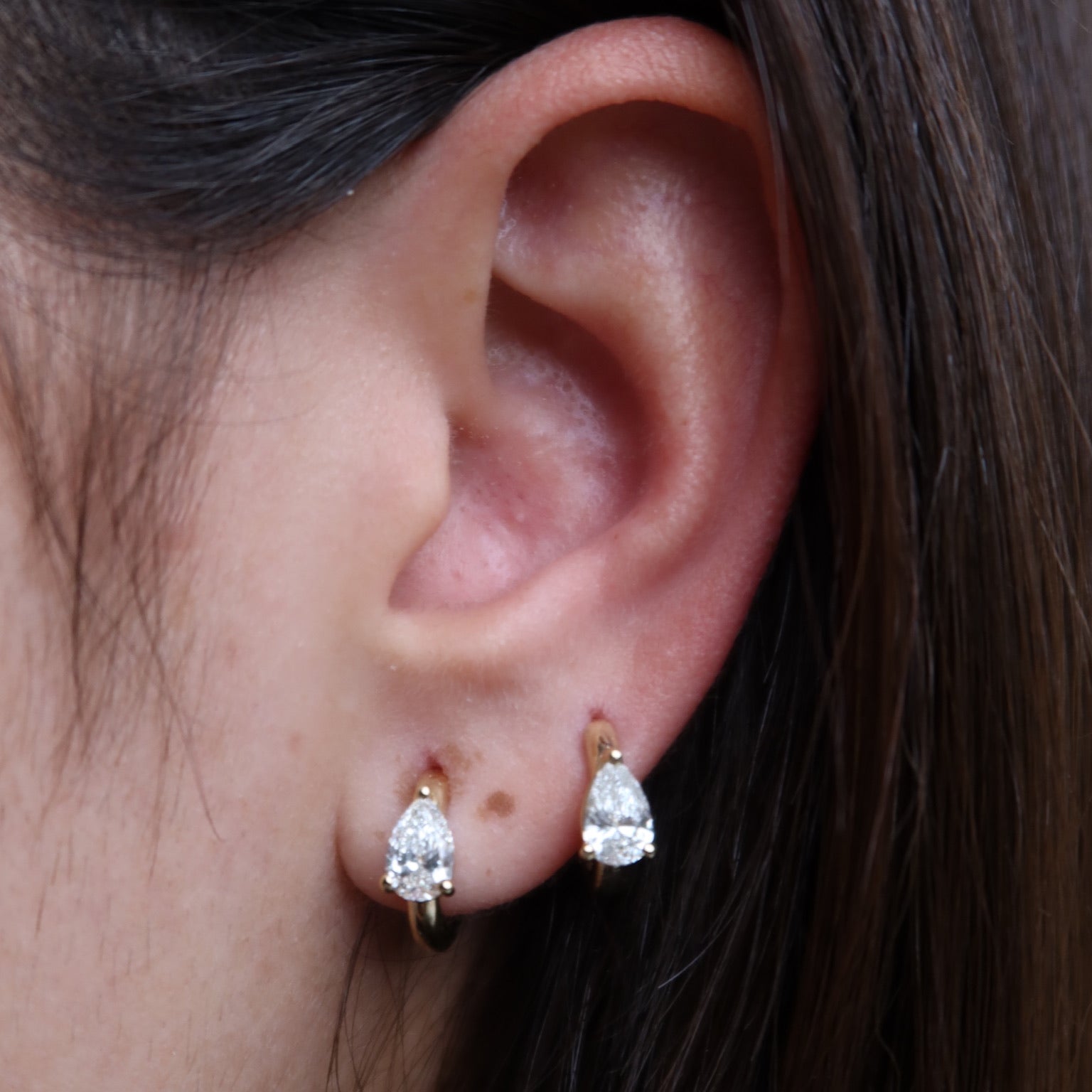 Diamond drops hoops