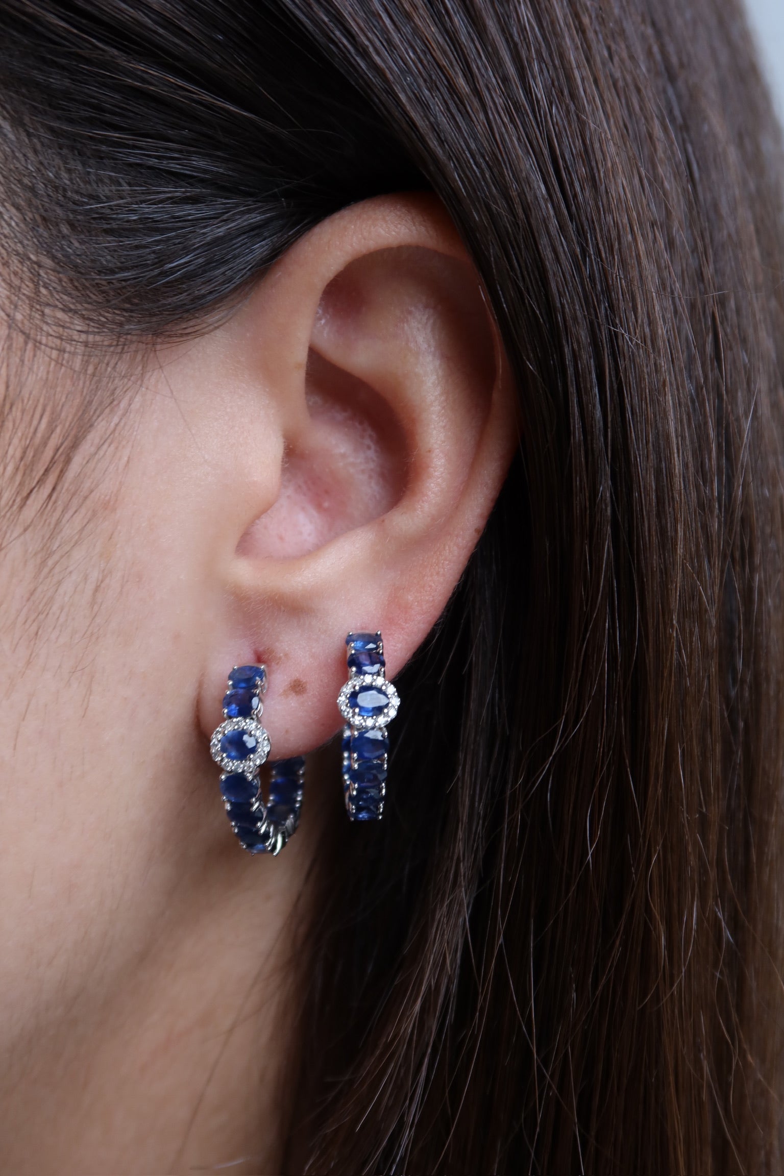 Sapphire Royal Hoops