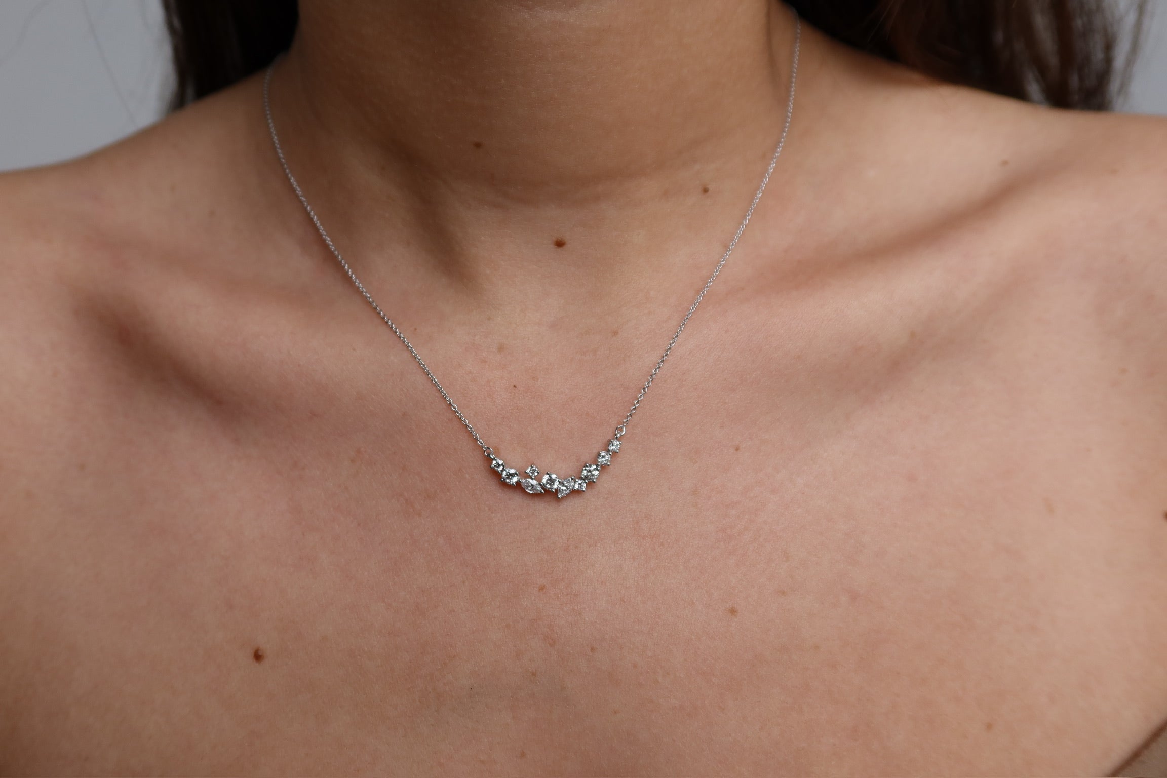 Multi-Shape Diamond Smile Necklace