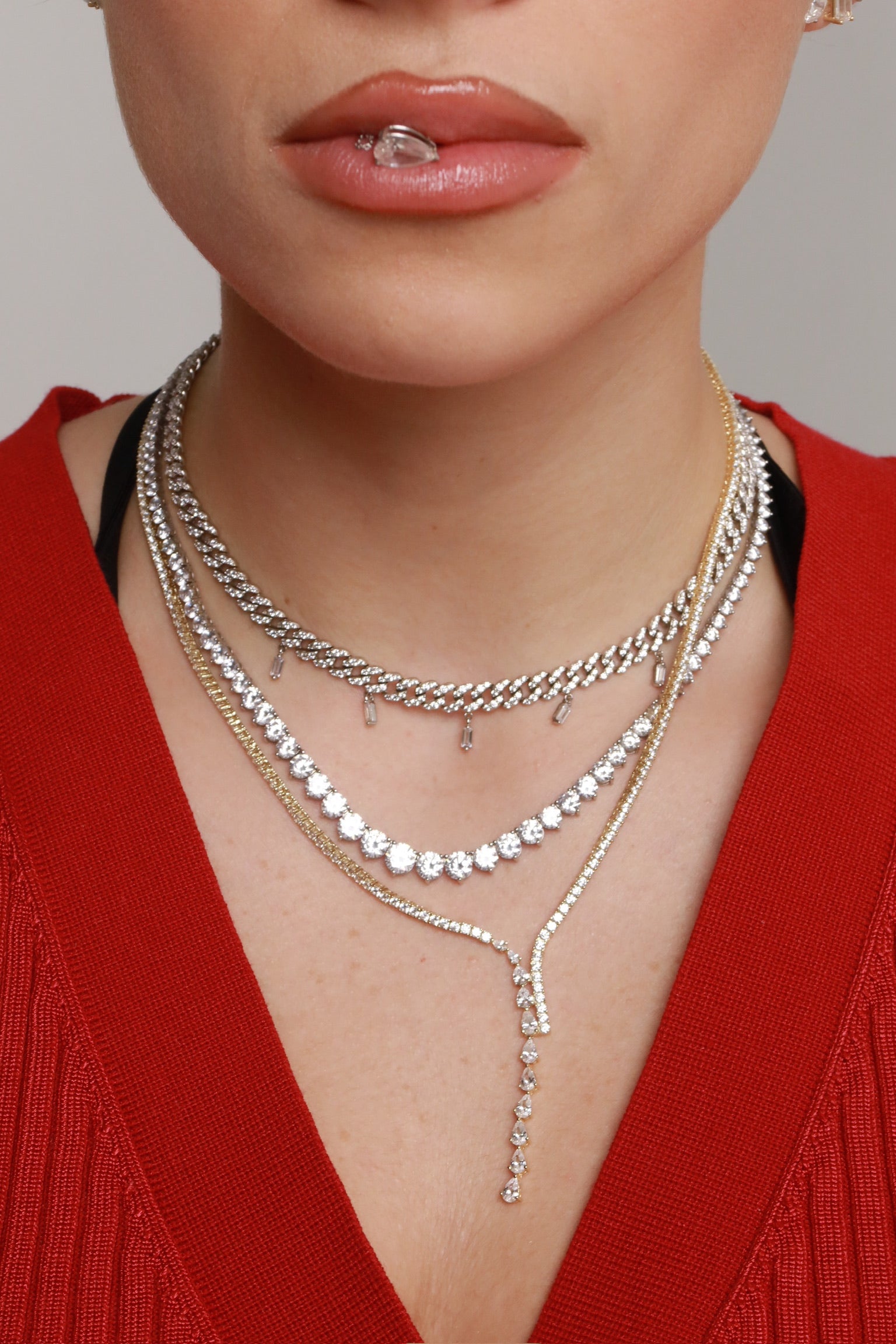 Graduated Maxi Lab Tennis Necklace