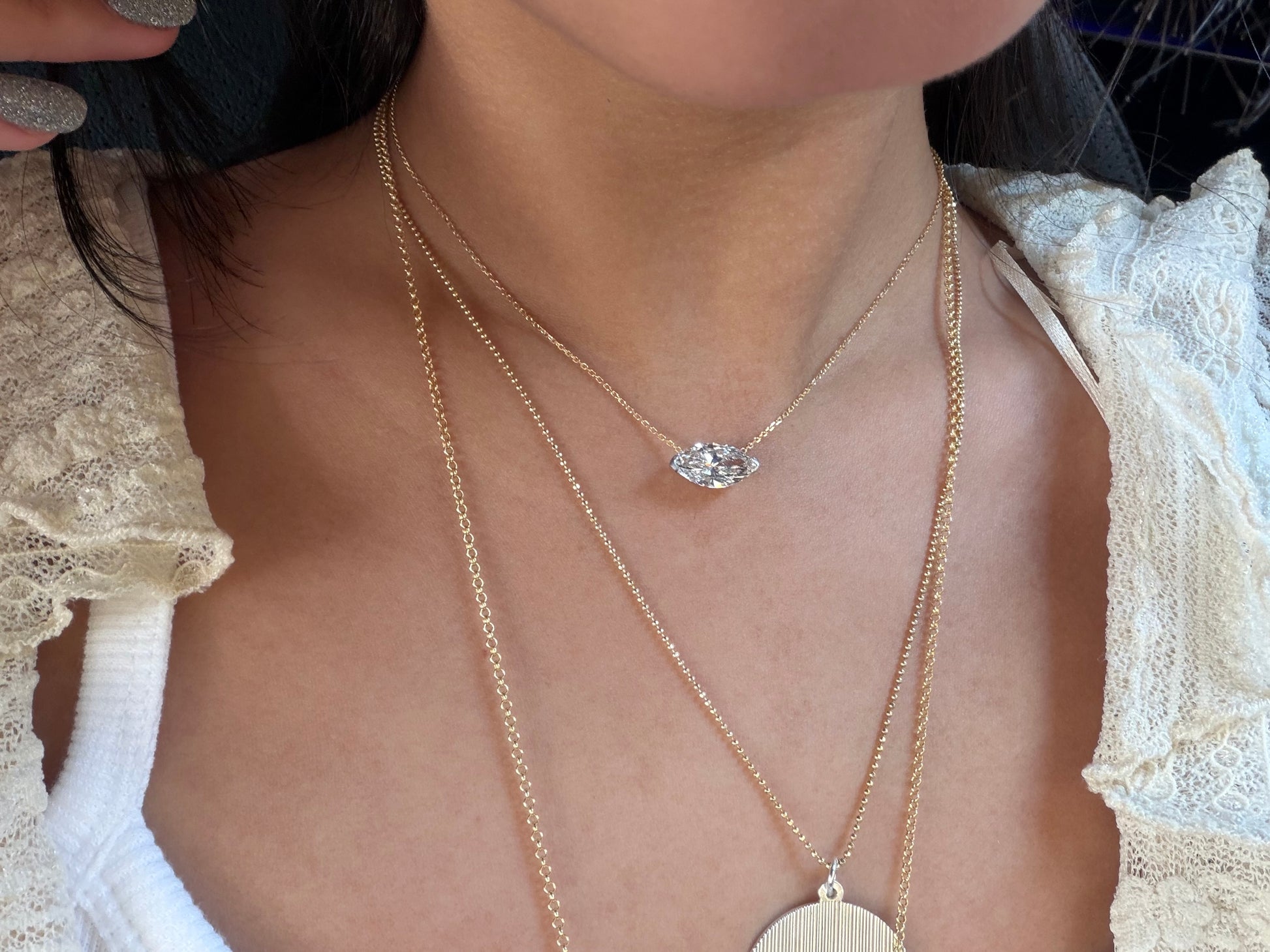 Marquise Floating Diamond