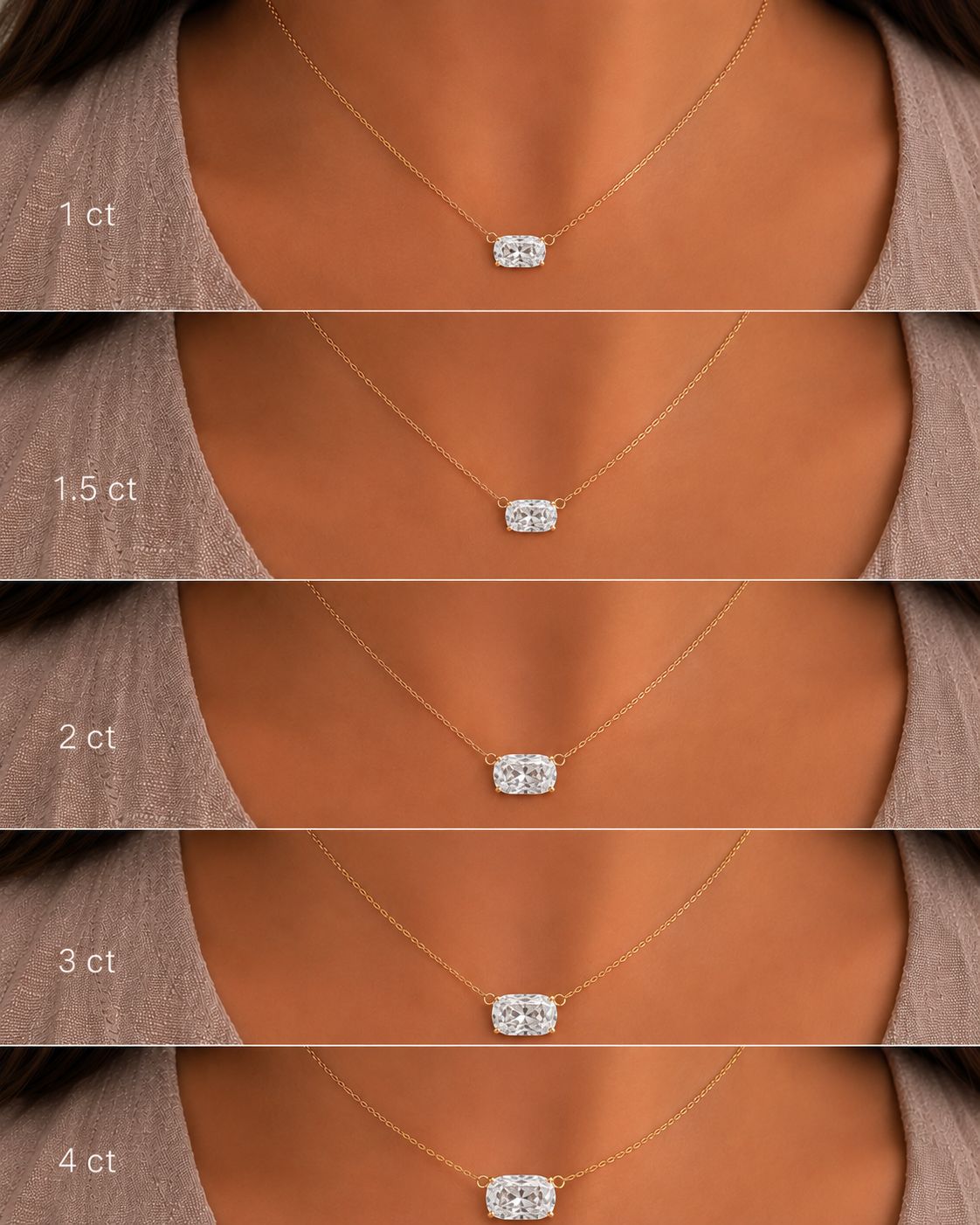 Elongated Cushion Floating Diamond