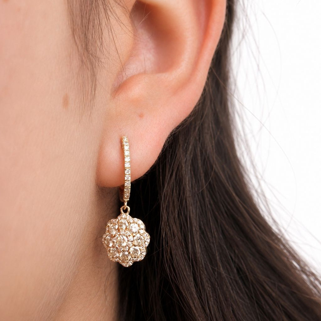 Flower point Hoop Earrings