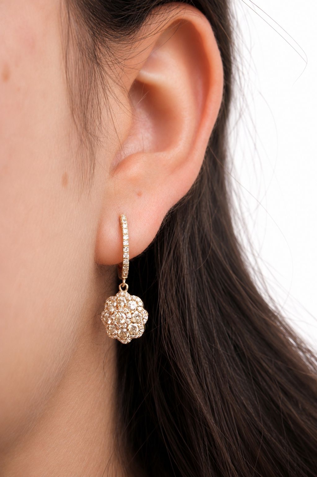 Flower point Hoop Earrings