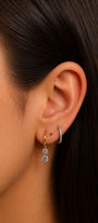 Drilled Dangling Lab Diamond Hoops