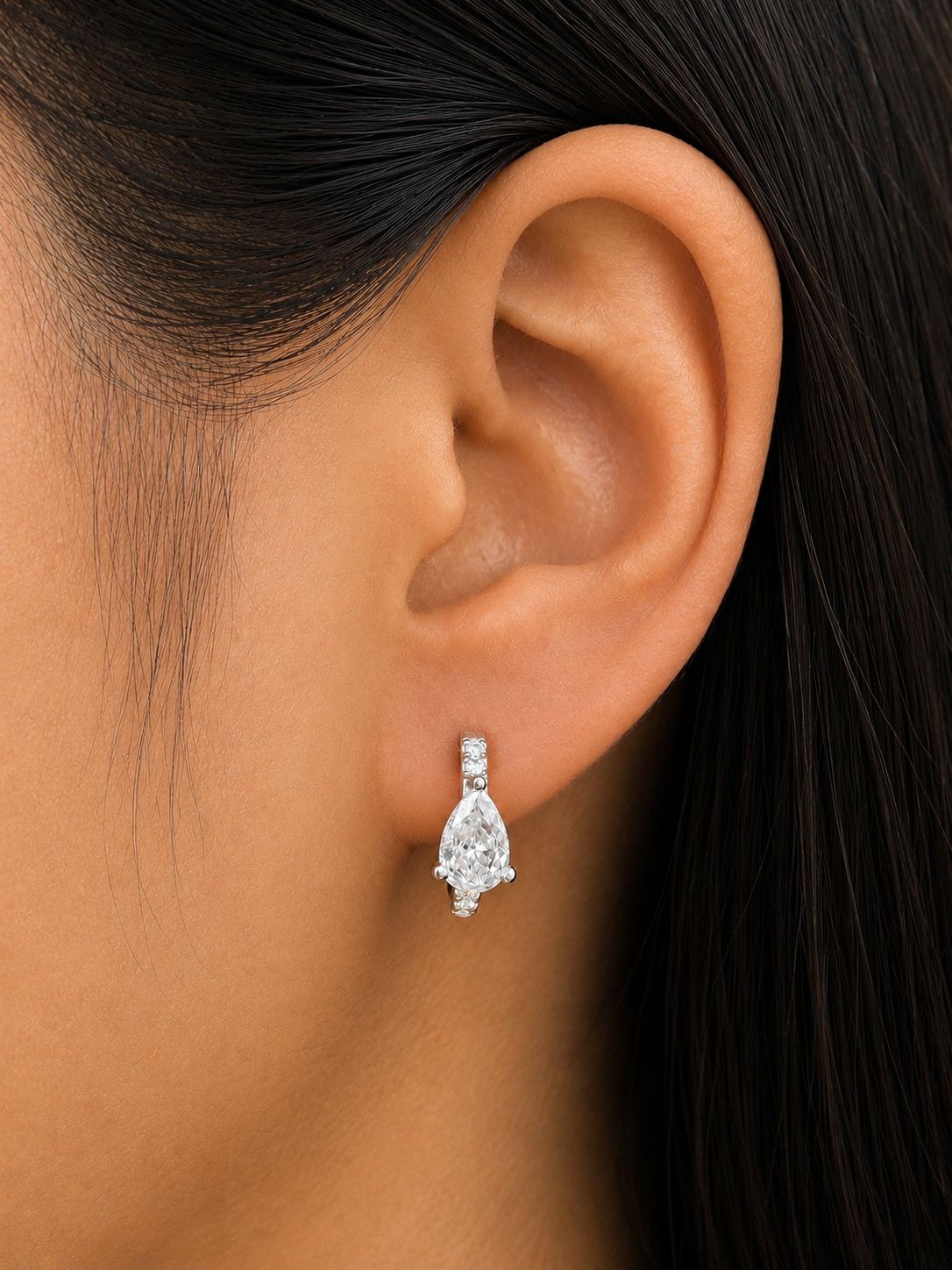 Pave Hoops with Lab Diamond