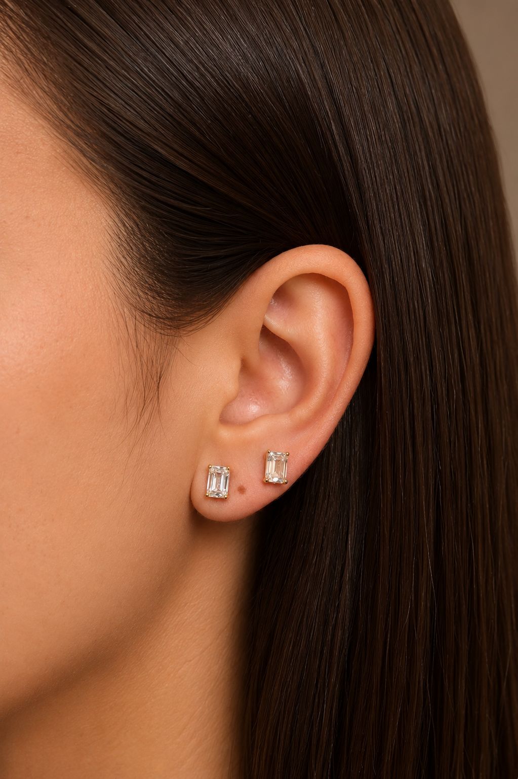 Emerald Cut  Lab Diamond Studs